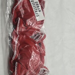 Urban Outfitters Red Lace Trim Bra Size Xl New